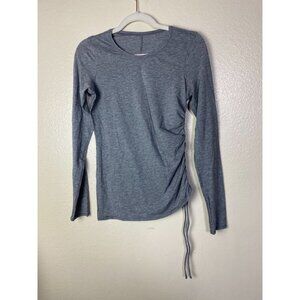 Lululemon Gray Long Sleeve Ruched Side Adjustable Pullover Top Size 4 Athleisure